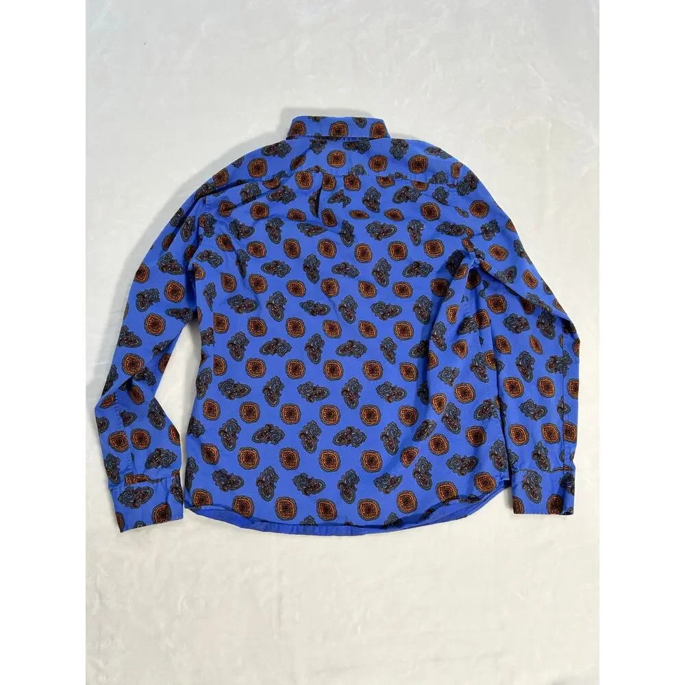 Vintage J Crew Oarsmen Men's Medium Blue Paisley